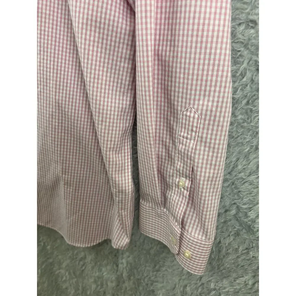 Banana Republic Slim Fit Dress Shirt XXL Pink Check Non Iron 100% Cotton